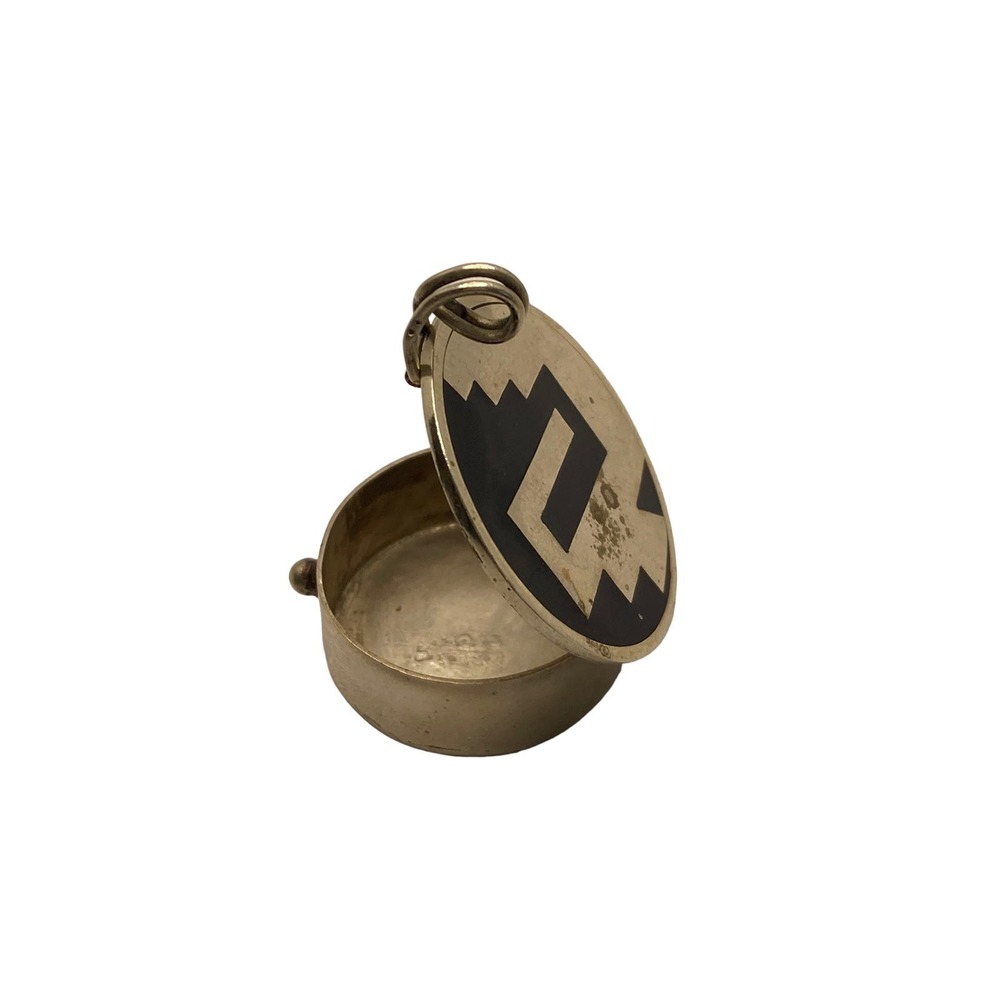 Vintage‎ Alpaca Mexico Abstract Container Pendant that Opens